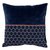 Чехол на подушку из хлопкового бархата с геометрическим принтом темно-синего цвета из коллекции Ethnic, 45х45 см - Tkano