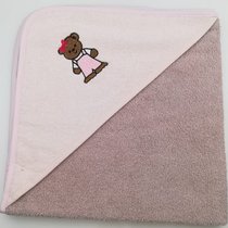 Уголок дет. махровый с вышивкой Медвежонок (коричневый), 70x70 - Valtery