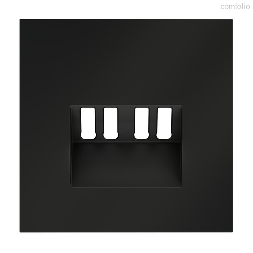 Накладка для розетки акустической 4-местной , S70 черный матовый - Voltum