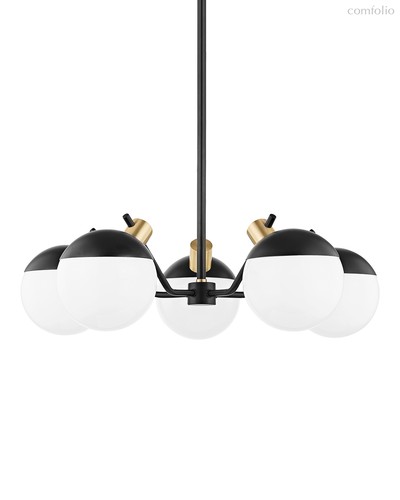 Чёрная люстра Миранда, цвет золотой - Louvre Home