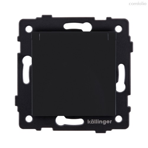 Розетка штепсельная SCHUKO 16A/250 В с крышкой, черный матовый Kollinger REA-006BM для Aspekt, Eleganz, Reflex - Kollinger