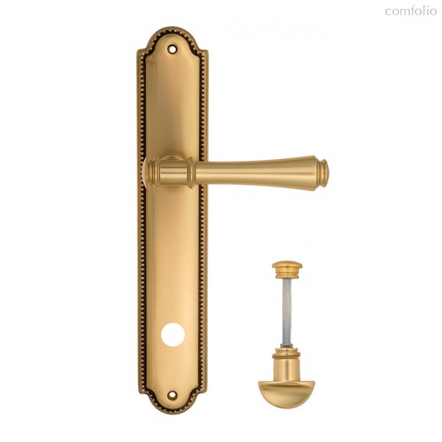 Дверная ручка Venezia Callisto WC-2 на планке PL98 французское золото + коричневый - Venezia Collezione