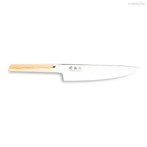 Нож поварской Шеф KAI Магороку Композит 20 см, два сорта стали, ручка светлое дерево - Kai
