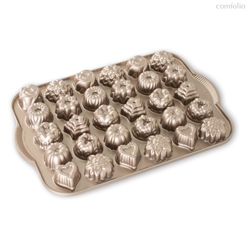 Форма для 30 конфет и пироженых 3D Nordic Ware Кексики, литой алюминий, золотая - Nordic Ware