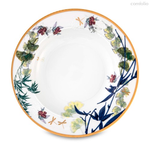 Тарелка суповая Rosenthal Турандот 22 см, фарфор, белый, золотой кант - Rosenthal