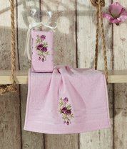 Салфетки махровые "KARNA" RITA 30х50 см 1/1, цвет розовый - Bilge Tekstil