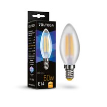 Светодиодная лампа филамент свеча матовая 6Вт 3000K E14 340° - Voltega