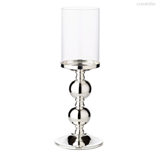 Подсвечник для интерьерной свечи Edzard Бамбук d13хh35,5 см для свечи 8 см, посеребрение, стекло - Edzard