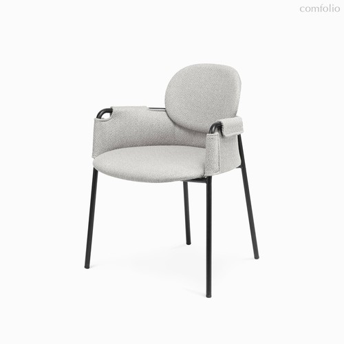 Обеденный стул Claudio c подлокотниками, цвет светло-серый/черный - Cosmo