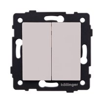 Выключатель кнопочный 2-клавишный 10А/250В, кашемир матовый Kollinger REA-S-011CM для Aspekt, Eleganz, Reflex - Kollinger