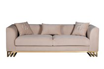 Диван Люцерн (Lucerne) трехместный велюр бежевый 230x86x75см - Garda Decor