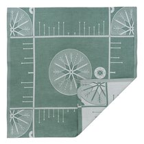 Салфетка из хлопка зеленого цвета с рисунком Ледяные узоры из коллекции New Year Essential, 53х53см - Tkano