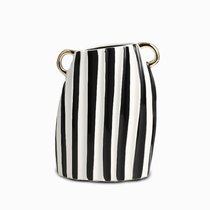 Ваза Vertical Line высота 26, цвет белый/золотой/черный - Cosmo