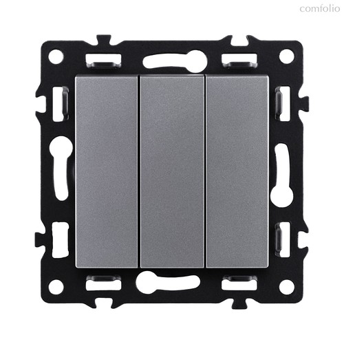 Трехклавишный выключатель 10А/250В Серый Kollinger Asthetik AS-710GY - Kollinger