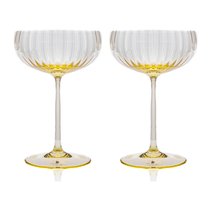 Набор креманок для шампанского Anna Von Lipa Лион 280 мл, 2 шт, стекло хрустальное, желтый - Anna Von Lipa