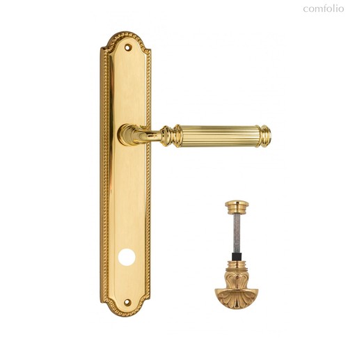 Дверная ручка Venezia Mosca WC-4 на планке PL98 полированная латунь - Venezia Collezione