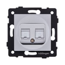Розетка двойная Ethernet RJ45 Cat.5, серый Kollinger REA-015GY для Aspekt, Eleganz, Reflex - Kollinger