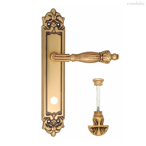 Дверная ручка Venezia Olimpo WC-4 на планке PL96 французское золото + коричневый - Venezia Collezione