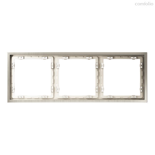 Рамка металлическая на 3 поста, S70 Metal никель - Voltum