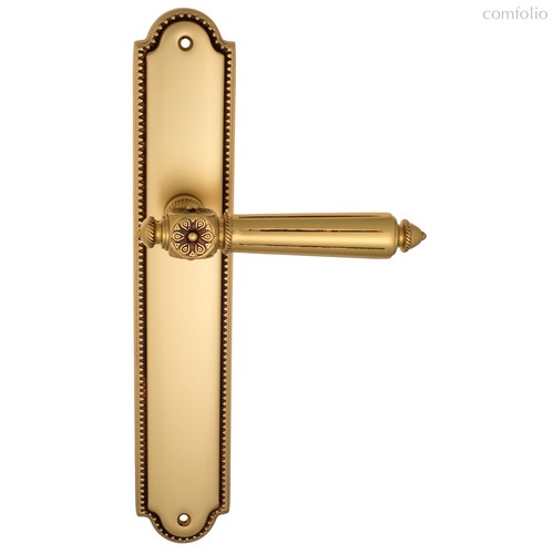 Дверная ручка Venezia Castello на планке PL98 французское золото + коричневый - Venezia Collezione