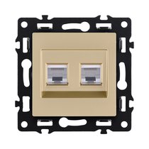 Розетка двойная Ethernet RJ45 Cat.6, золотой Kollinger Asthetik AS-018GD - Kollinger