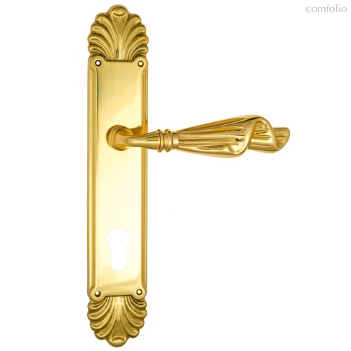 Дверная ручка Venezia Opera CYL на планке PL87 золото 24K - Venezia Collezione