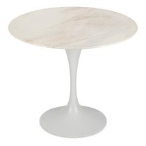 Стол обеденный Decor de table Vetro 90х90х75 см, мрамор Royal Cliff White, белая ножка - Decor De Table