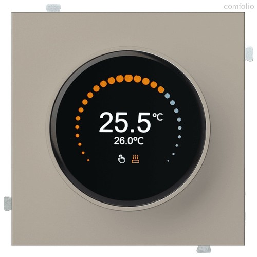 Термостат для теплых полов с круглым дисплеем 32233 LT, латте - Rikett