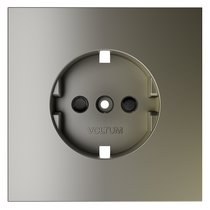 Накладка для розетки с заземлением и защитными шторками, S70 шелк - Voltum