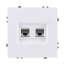 Розетка двойная Ethernet RJ45 Cat.6, белый матовый Kollinger Eclipse EC-018WH - Kollinger