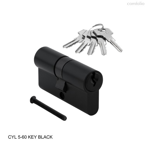 Ключевой цилиндр CYL 5-60 KEY BLACK (Черный) - Rush