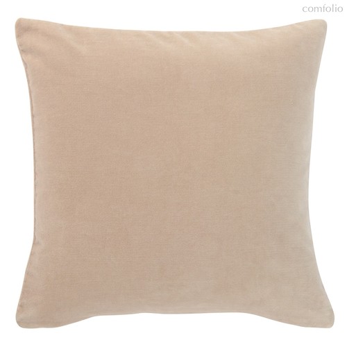 Чехол на подушку из хлопкового бархата бежевого цвета из коллекции Essential, 45x45 - Tkano