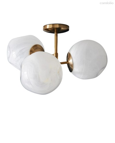 Золотистый светильник Клауд с плафонами с облачным узором - Louvre Home