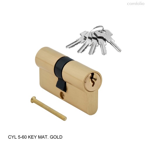 Ключевой цилиндр CYL 5-60 KEY MAT. GOLD (Мат. золото) - Rush