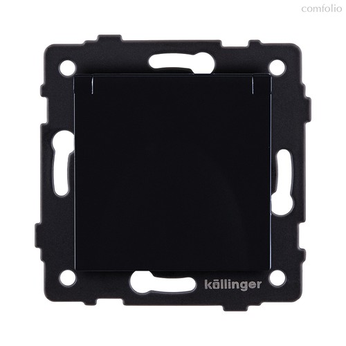 Розетка штепсельная SCHUKO 16A/250 В с крышкой, черный Kollinger REA-006BK для Aspekt, Eleganz, Reflex - Kollinger