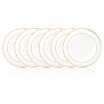 Набор тарелок суповых Lenox Федеральный, золотой кант 23 см, фарфор, 6 шт - Lenox