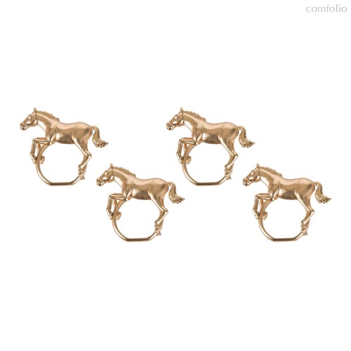 Набор колец для салфеток L’Objet Конь, 4 шт, позолота, п/к - L’Objet