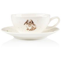Чашка для капучино с блюдцем Royal Worcester "Забавная фауна","Кролик" 220мл, костяной фарфор - Royal Worcester