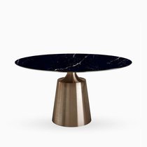 Обеденный стол Yoda диаметр 120, цвет золотой/черный - Cosmo