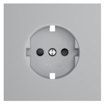 Накладка для розетки с заземлением и защитными шторками, S70 серый - Voltum