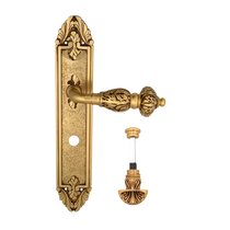 Дверная ручка Venezia Lucrecia WC-4 на планке PL90 французское золото + коричневый