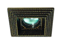 Donolux Decoro Светильник встраиваемый гипсовый, черный/золото D 120х120 H 92 мм, галог. лампа MR16 - Donolux
