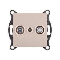 Розетка двойная TV (мама) + спутниковая SAT, золотой Kollinger REA-035GD для Aspekt, Eleganz, Reflex - Kollinger