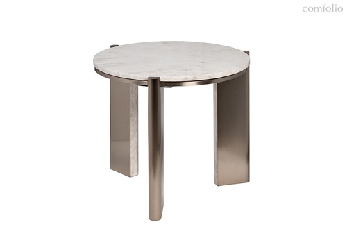 Стол журнальный натур. белый мрамор Касс Белый (Cass White) d 57x50см - Garda Decor