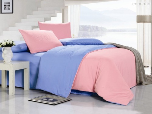 Коралл - комплект постельного белья, цвет розовый, Семейный - Valtery