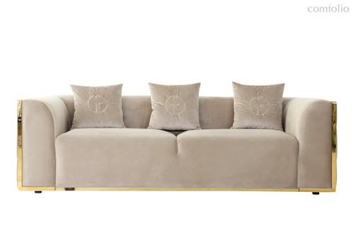 Диван Берн (Bern) трехместный, велюр бежевый 233x96x69см - Garda Decor