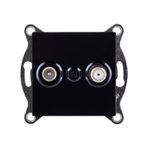 Розетка двойная TV (мама) + спутниковая SAT, черный Kollinger REA-035BK для Aspekt, Eleganz, Reflex - Kollinger