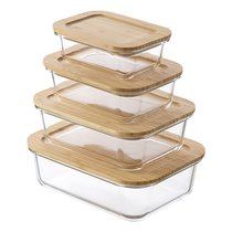 Набор контейнеров для запекания и хранения Eco Store с крышками из бамбука, 4 шт. - Smart Solutions