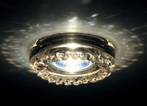 Donolux Светильник встраиваемый декоративный хрустальный, золото D 100 H 70 мм, галог. лампа MR16 GU - Donolux