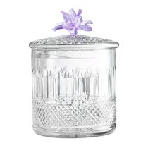 Конфетница с крышкой Decor de table Париж Магнолия 12,5х17 см, хрусталь, цветок фиолетовый - Decor De Table